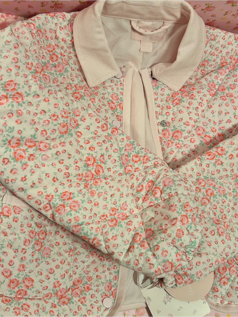 LoveShackFancy NWT Charlotte Quilted Floral Girls Jacket - Picture 4 of 7